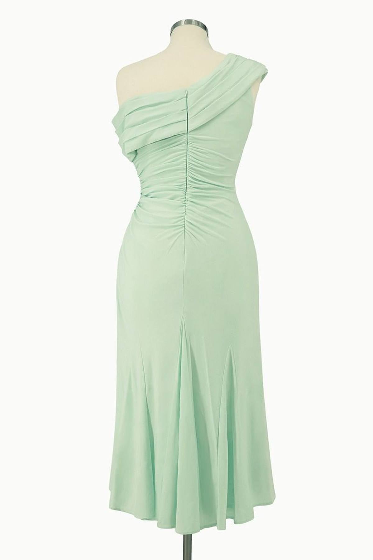 Ladivine Amoris T802 Knee Length One Shoulder Chiffon Dress by DiscountDressShop