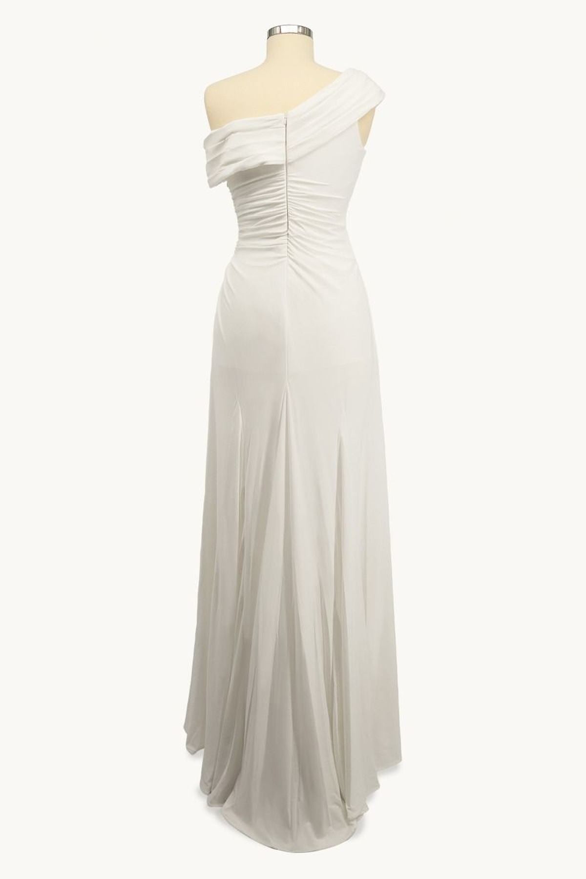 Ladivine Amoris T808 One Sleeve Off Shoulder Fitted Gown with Slit by DiscountDressShop