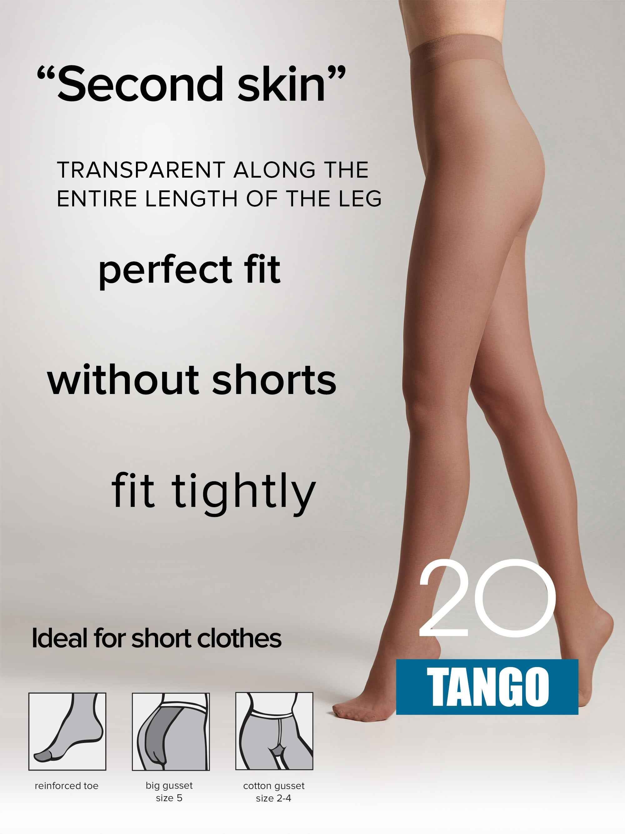 Tights Conte Tango 20 Den - Sheer to Waist Satin Shine