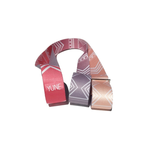 Cassady Yoga Strap Pink 60" - Cotton Stretching Strap with Metal Buckles