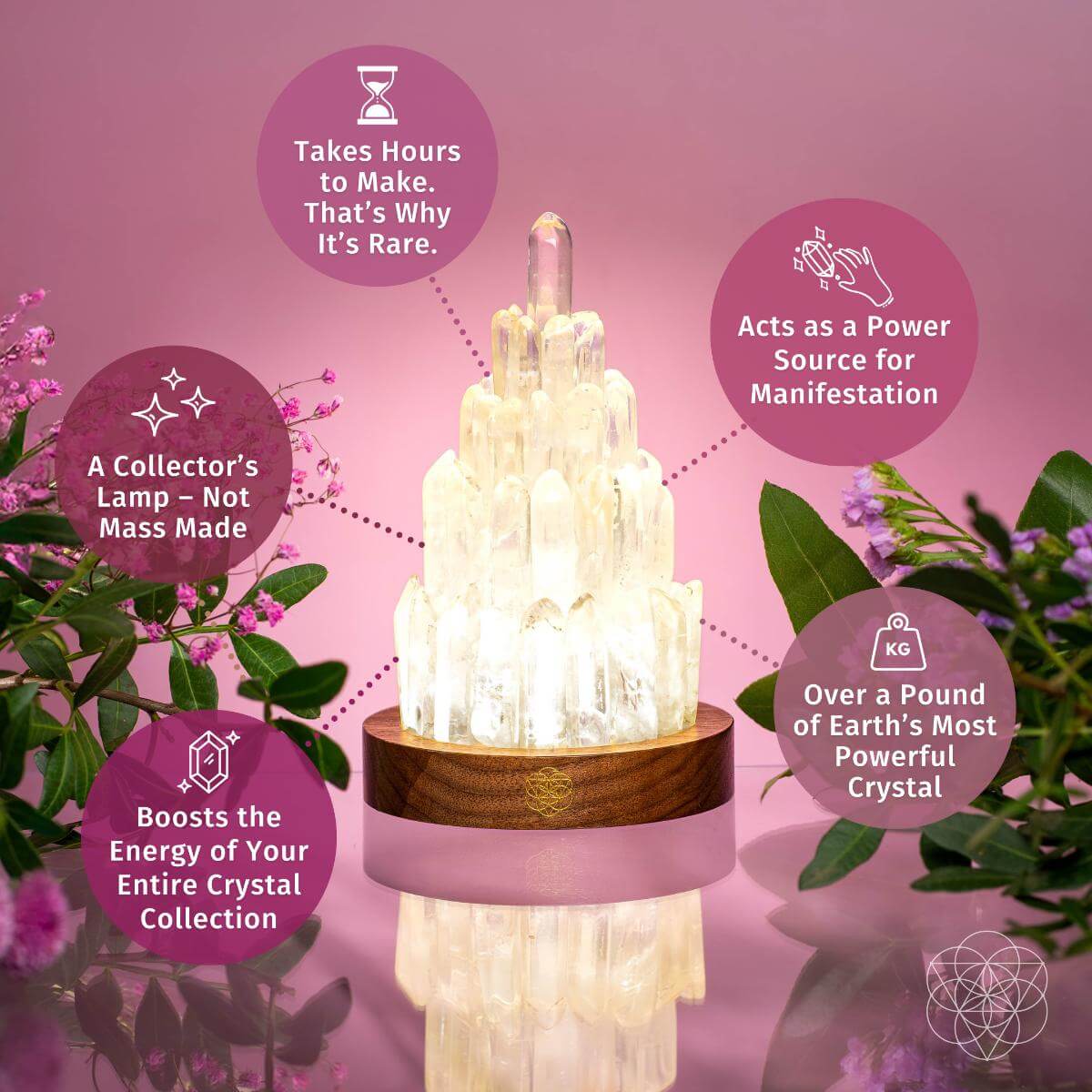 The Clear Quartz Manifestation Tower Lamp - DestGlow