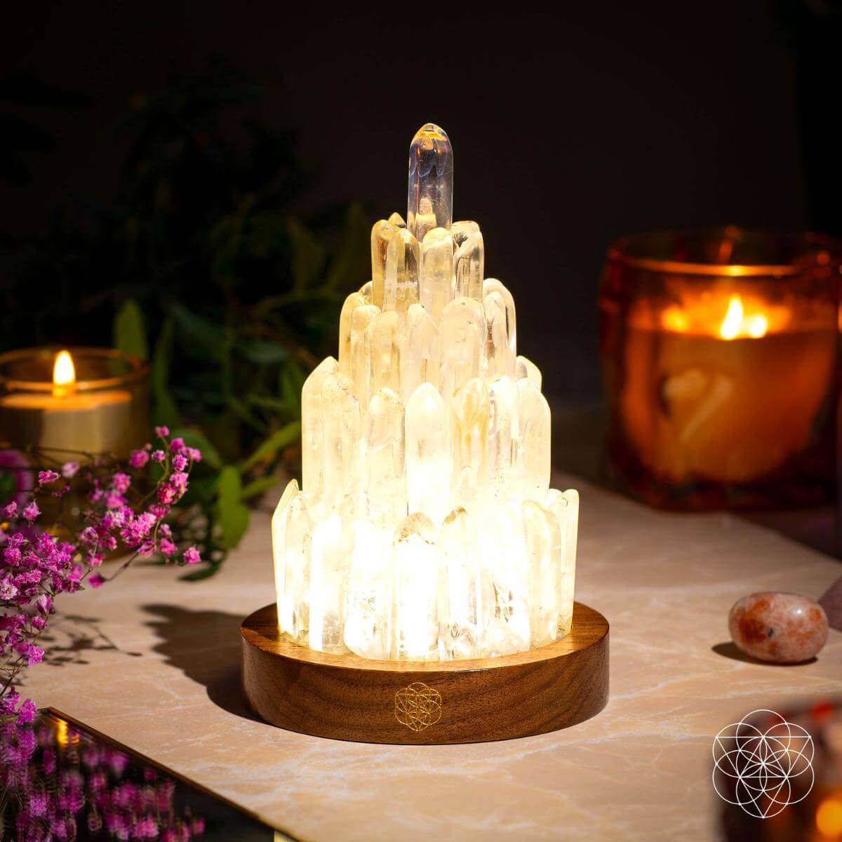 The Clear Quartz Manifestation Tower Lamp - DestGlow