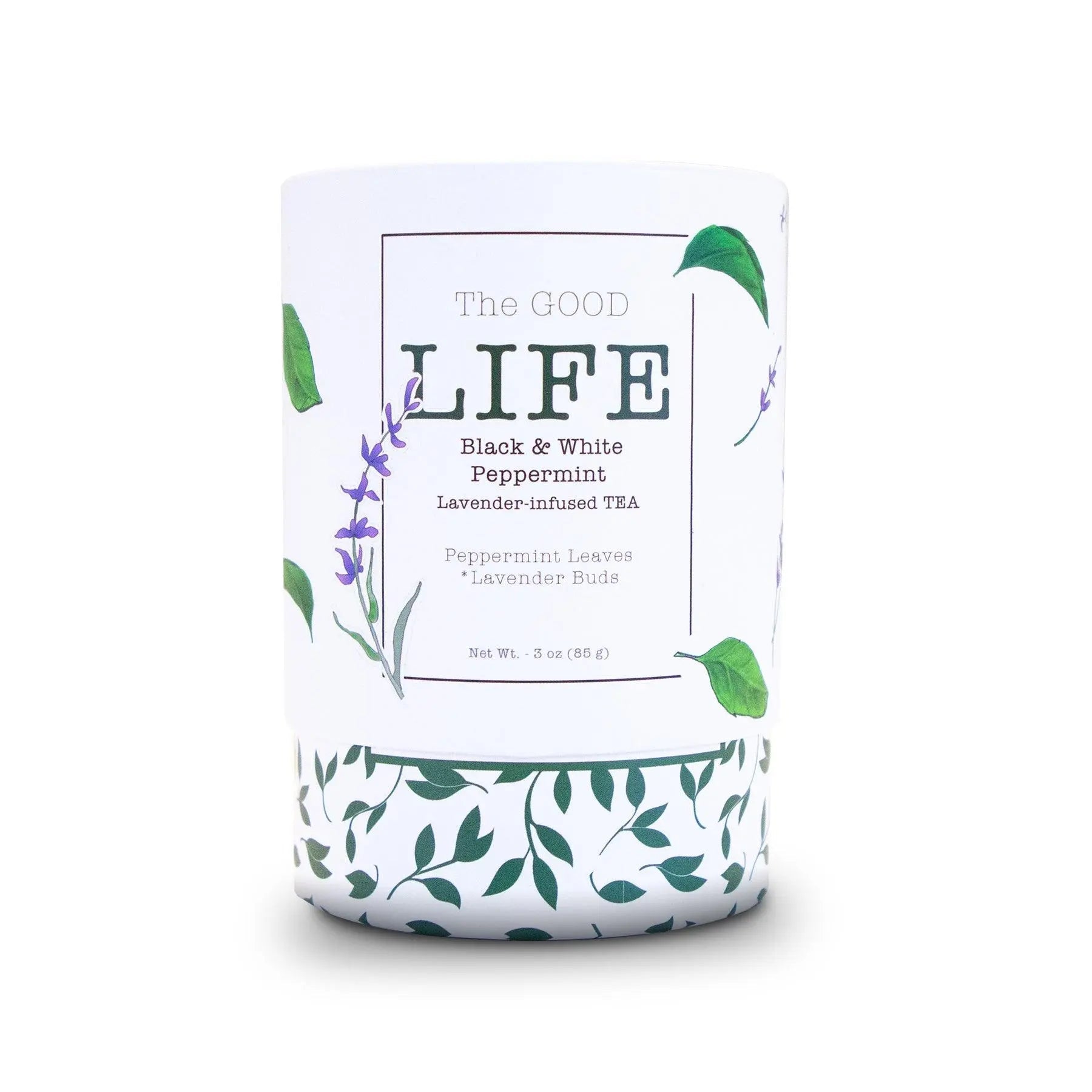 The GOOD LIFE Black & White Peppermint Lavender-Infused TEA by Lavender Life Company