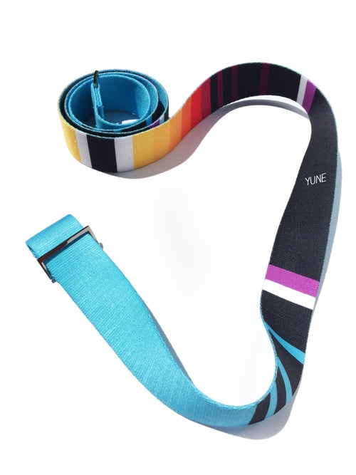 Horatio Yoga Strap Blue 60" - Cotton Stretching Strap with Metal Buckles