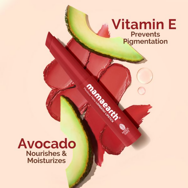 Mamaearth Moisture Matte Longstay Mini Lipstick - Raspberry Scarlet