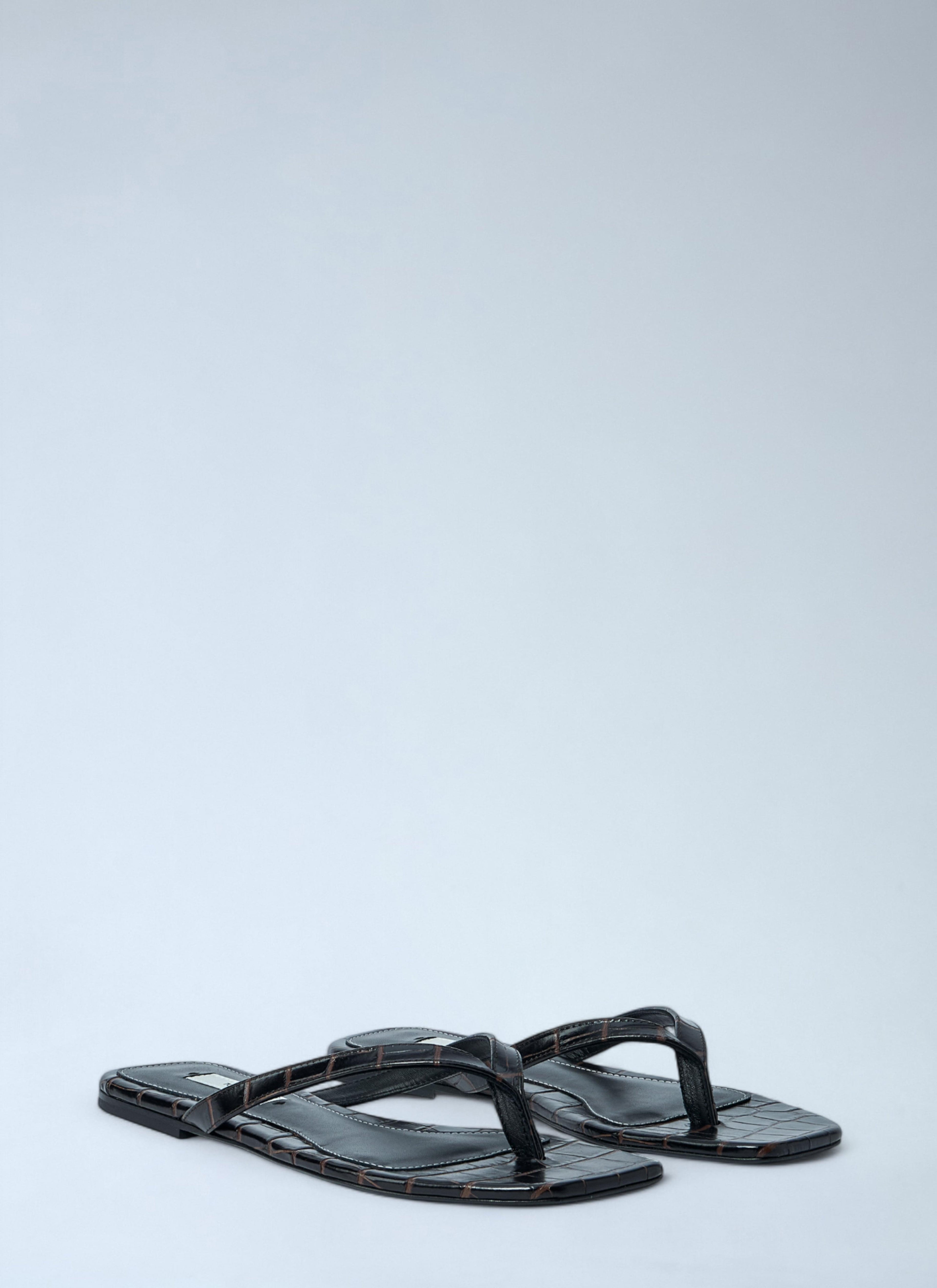 Toteme Women Croco-Embossed Flip Flops DestGlow