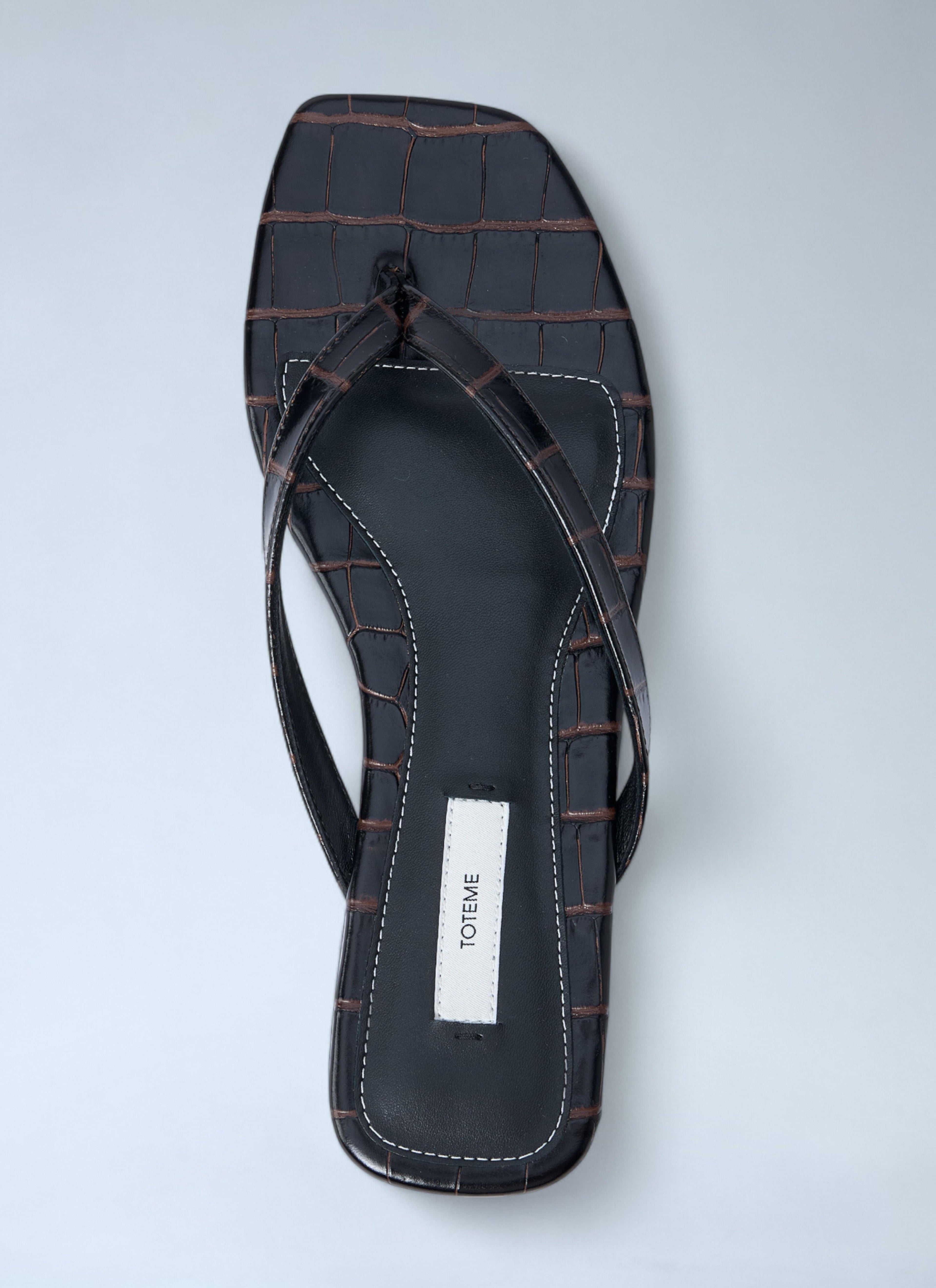 Toteme Women Croco-Embossed Flip Flops DestGlow