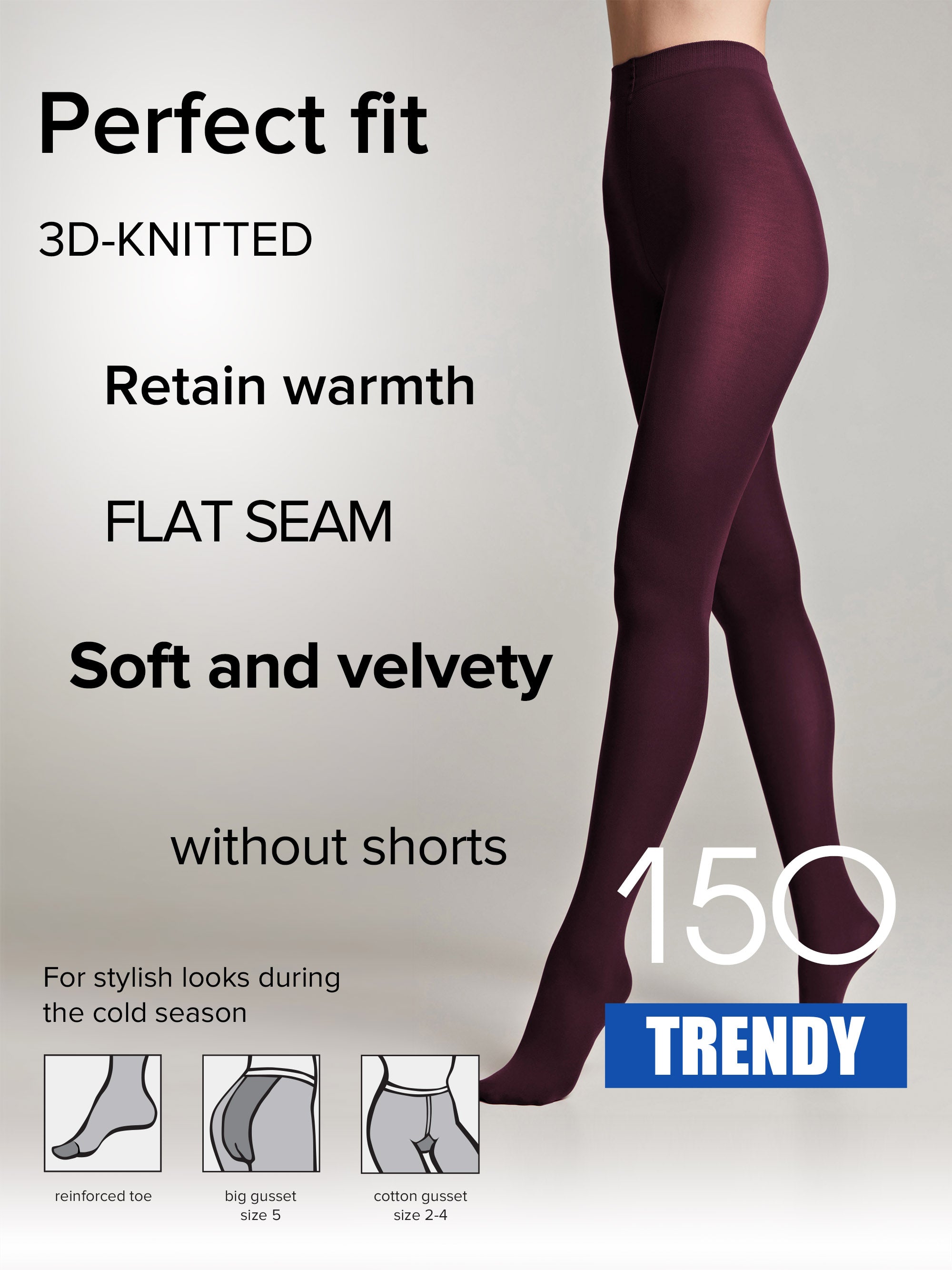 Tights Conte Trendy 150 Den - Microfiber 3D effect by TheRanok.com