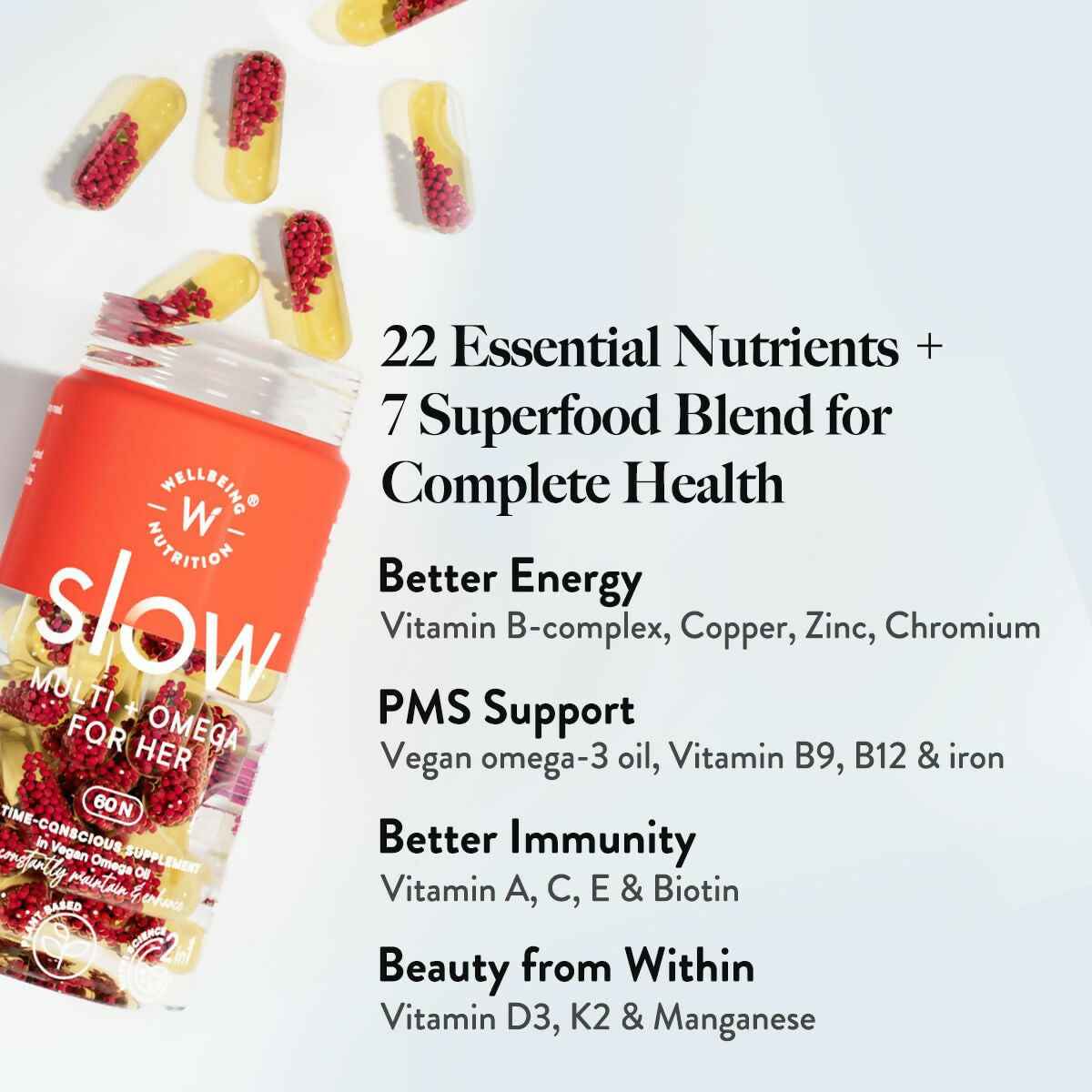 Wellbeing Nutrition Slow Multi + Omega for Her Capsules