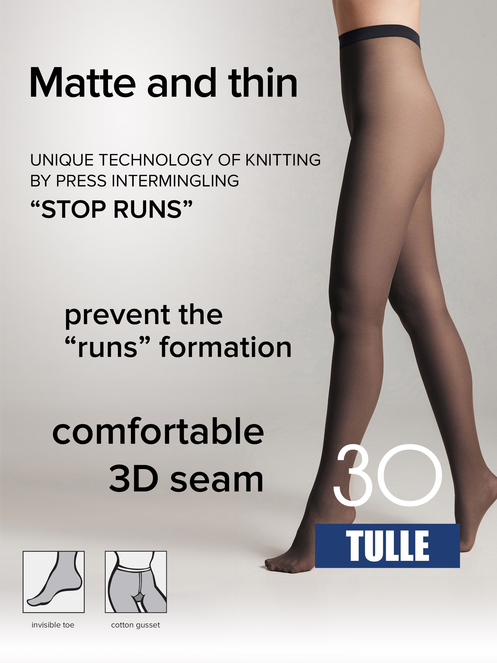 Tights Conte Tulle 30 Den - Opaque Matte
