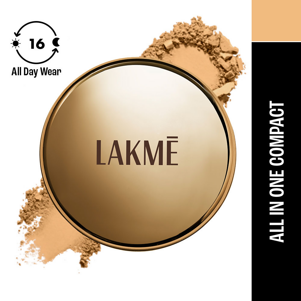 Lakme Powerplay Priming Powder Foundation, 3-In-1, Lasting Matte - Silky Golden