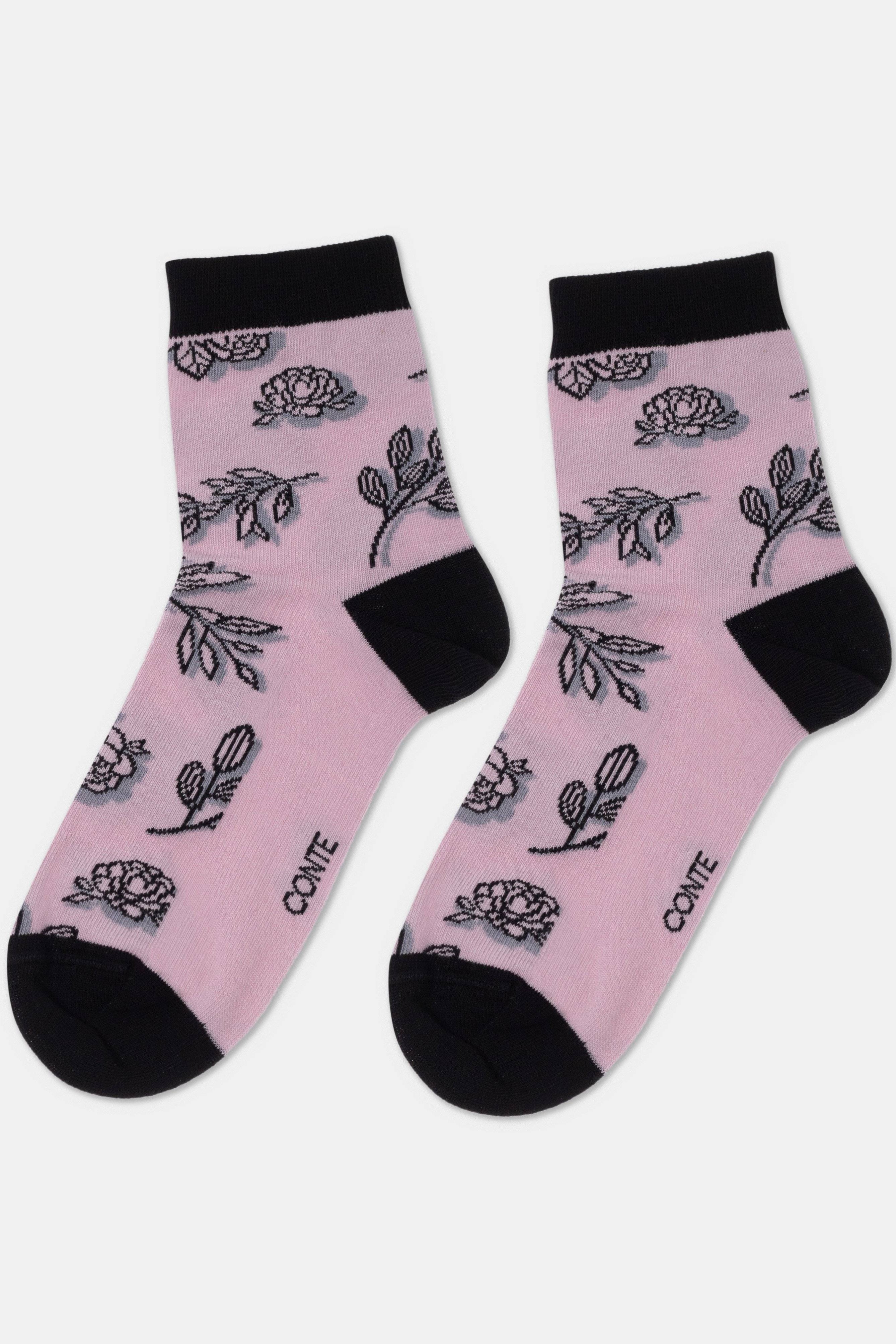 Conte Cotton Socks Classic - 435 Flowers With Shadow - DestGlow