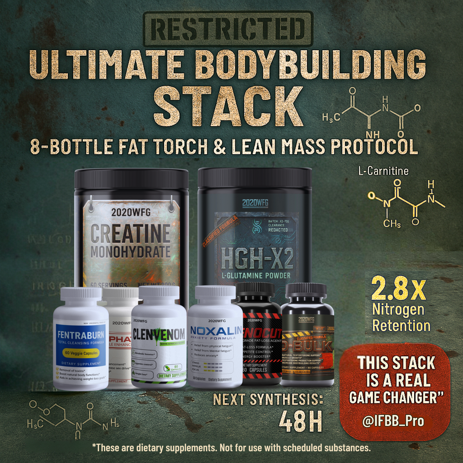 Ultimate Bodybuilding Supplements Stack – 8-Bottle Cycle for Fat Burning & Lean Muscle Gains by 2020WFG