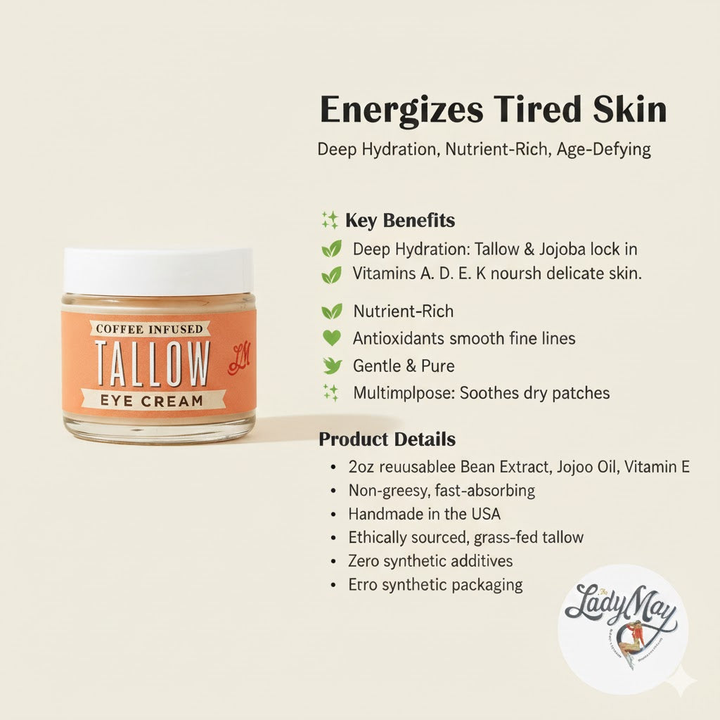 Lady May Coffee-Infused Tallow Eye Cream – Brighten, Firm & Revitalize Naturally by Lady May Tallow