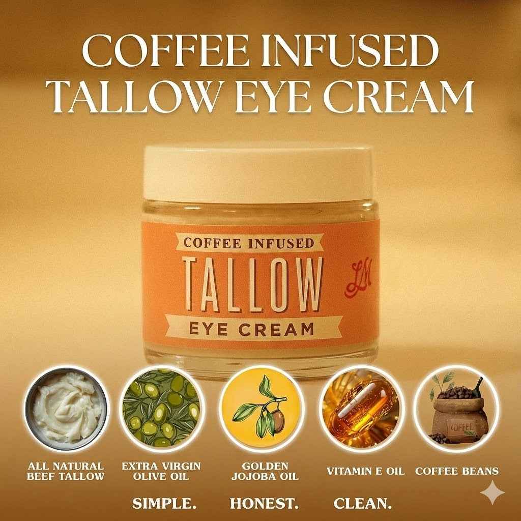 Lady May Coffee-Infused Tallow Eye Cream โ Brighten, Firm & Revitalize Naturally