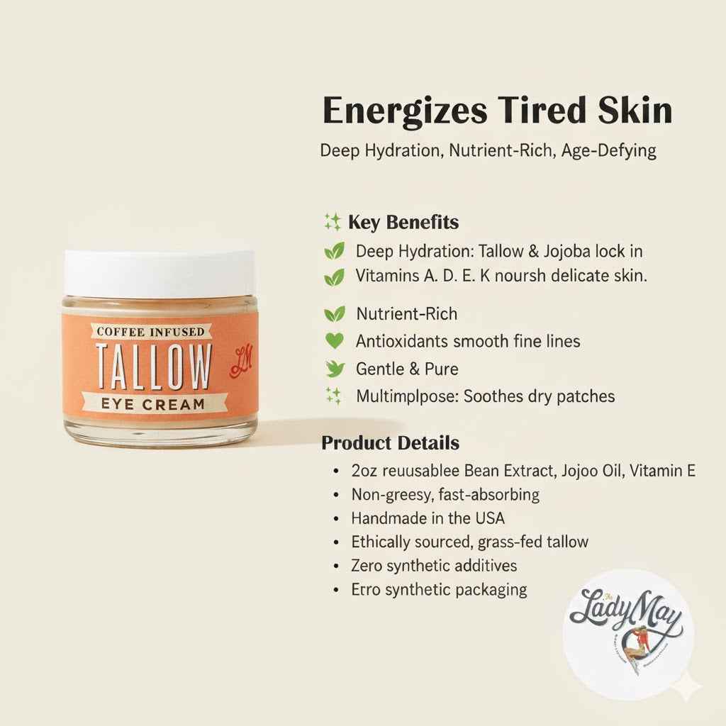 Lady May Coffee-Infused Tallow Eye Cream โ Brighten, Firm & Revitalize Naturally