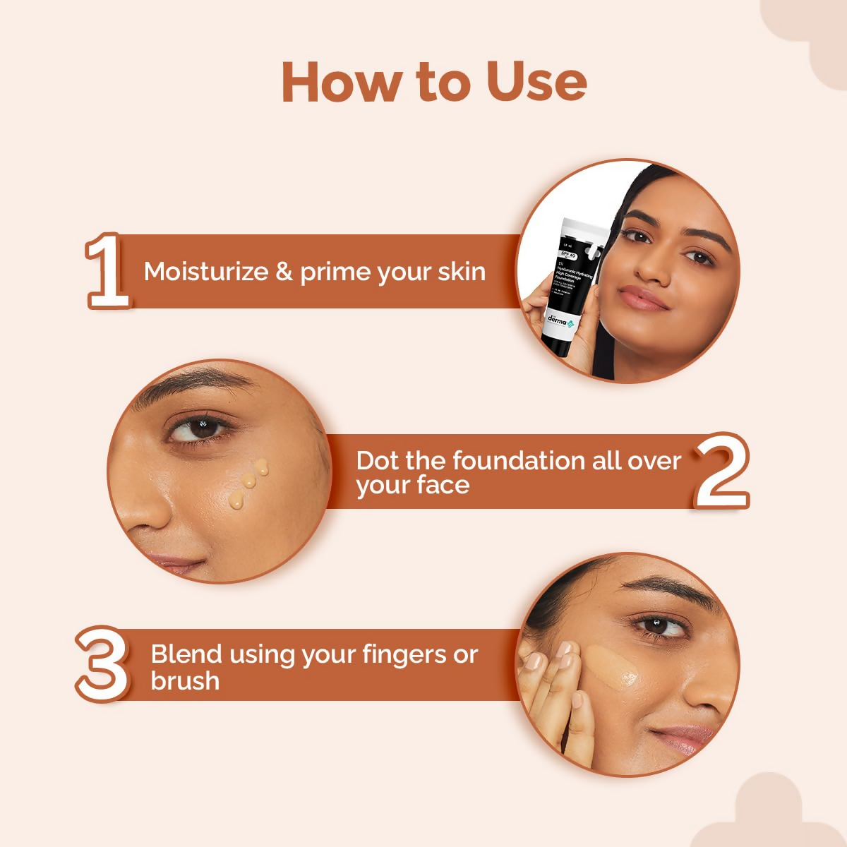 The Derma Co 1% Hyaluronic Hydrating High Coverage Foundation With SPF 40 PA+++ - 01 Ivory - Limited Time Offer