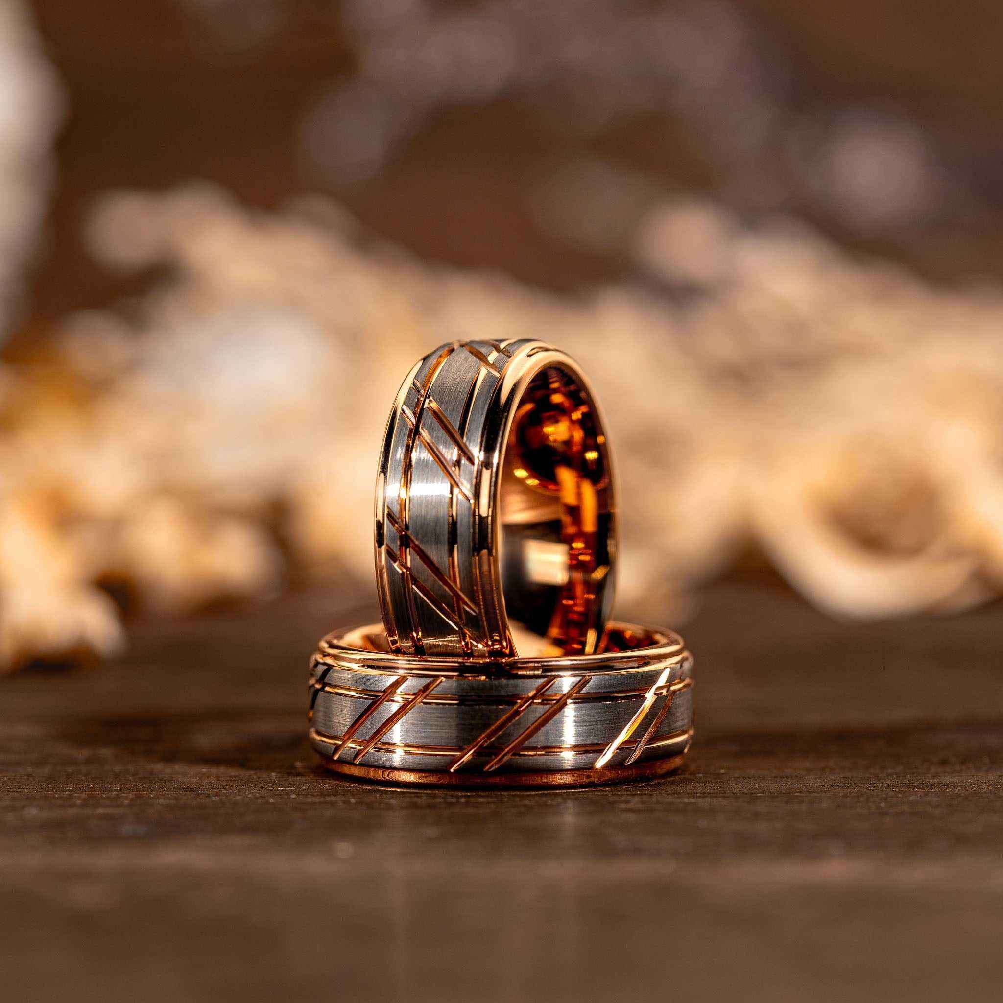 Rose Gold Tungsten Carbide Wedding Ring