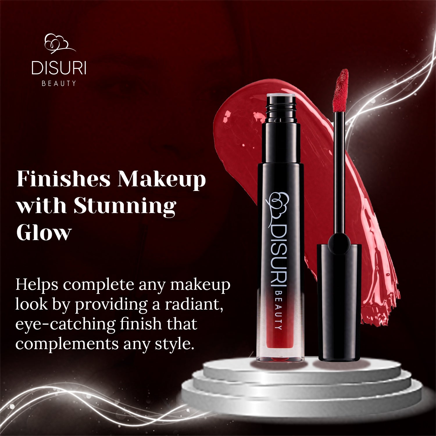 DISURI Beauty Glossy Blast Lip Gloss - Forbidden Red