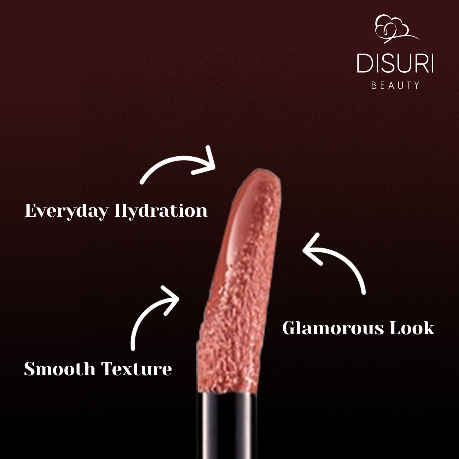 DISURI Beauty Glossy Blast Lip Gloss - Brown Sugar Blush (M58)