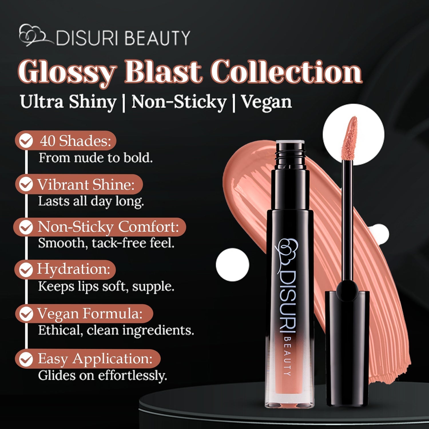 DISURI Beauty Glossy Blast Lip Gloss - Astoria (M47)