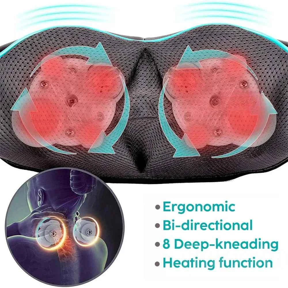 MassagePro™ Shiatsu Neck & Shoulder Massager – Heated Pain Relief
