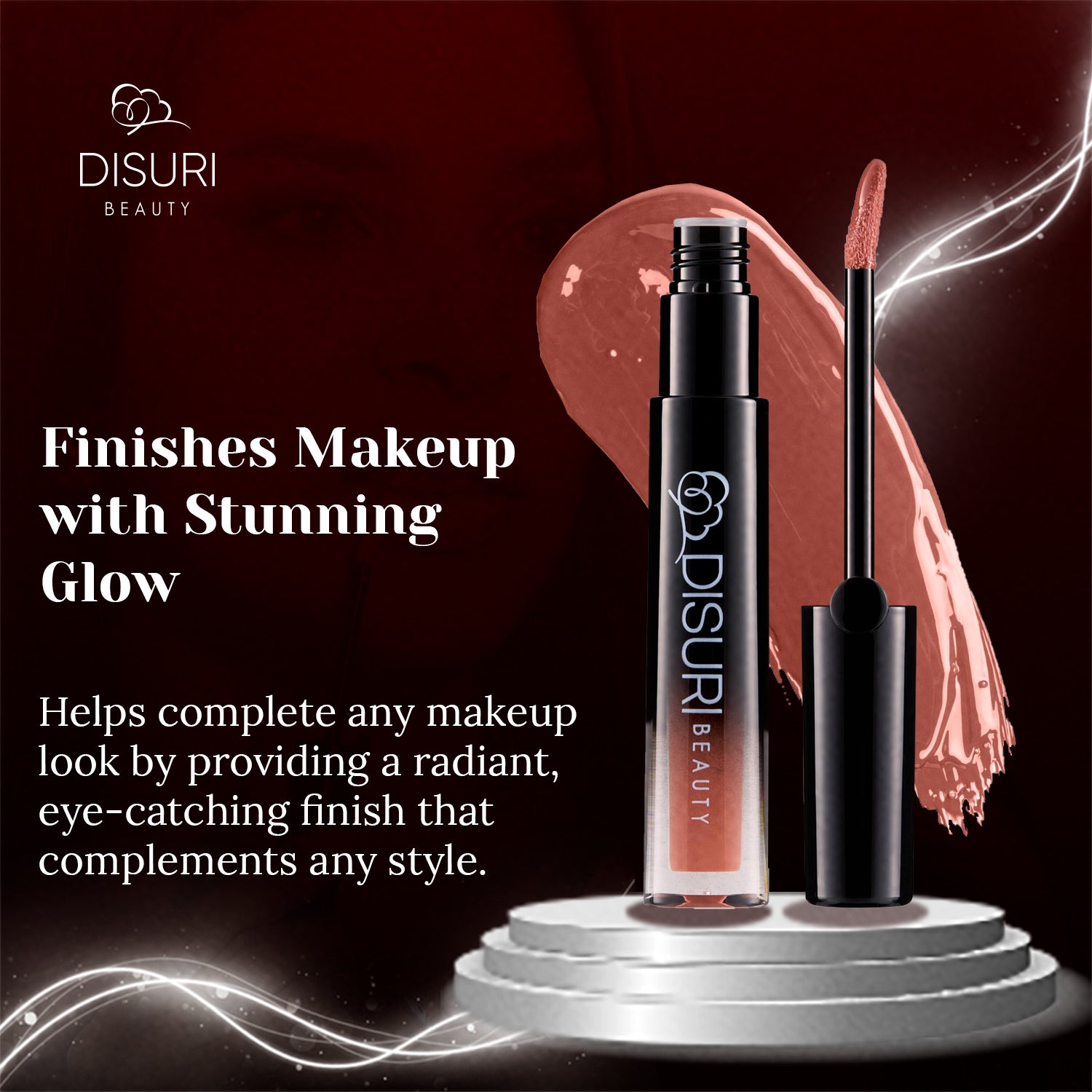 DISURI Beauty Glossy Blast Lip Gloss - Brown Sugar Blush (M58)