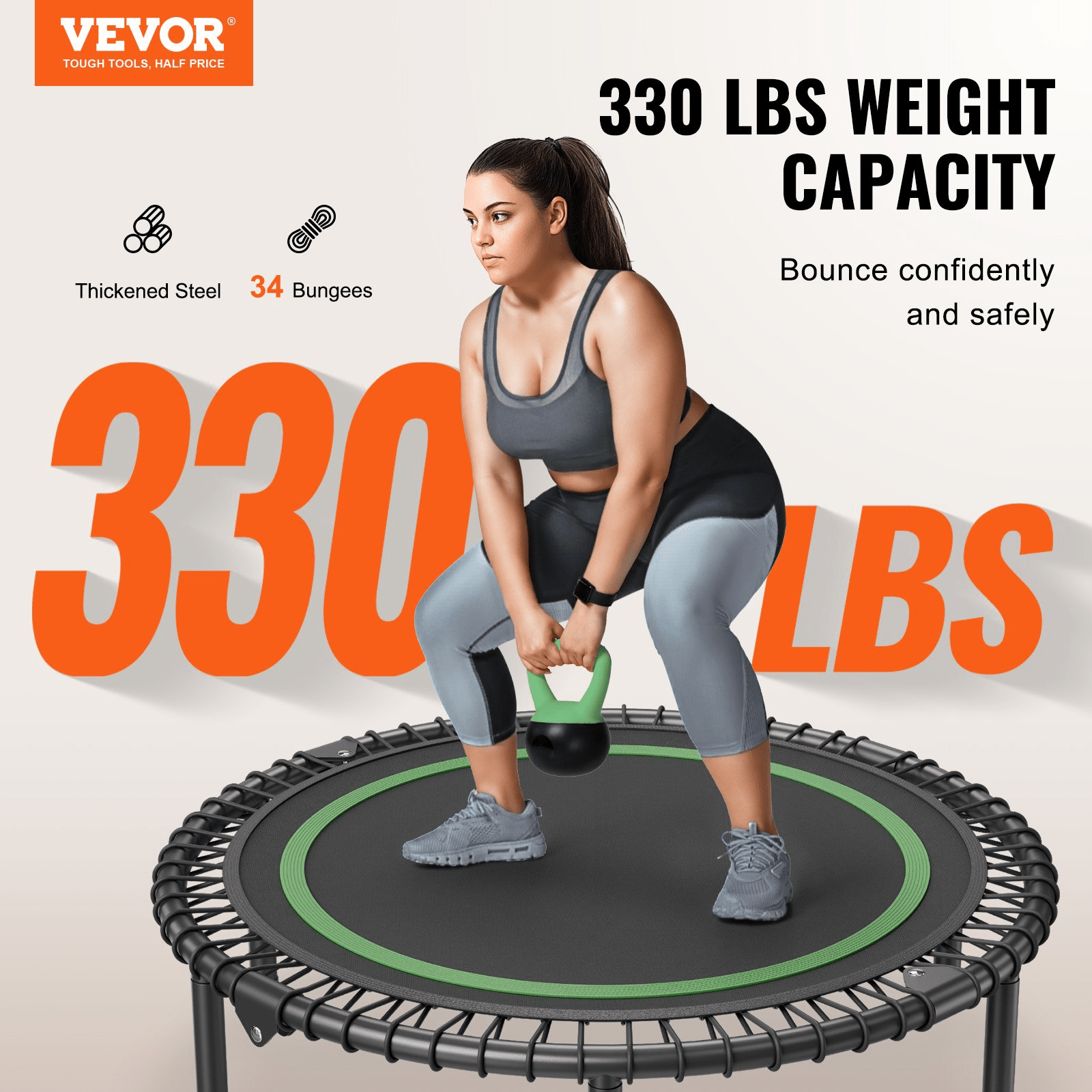 VEVOR 40" Foldable Mini Fitness Trampoline – High-Performance Rebounding for Total Fitness - accessories