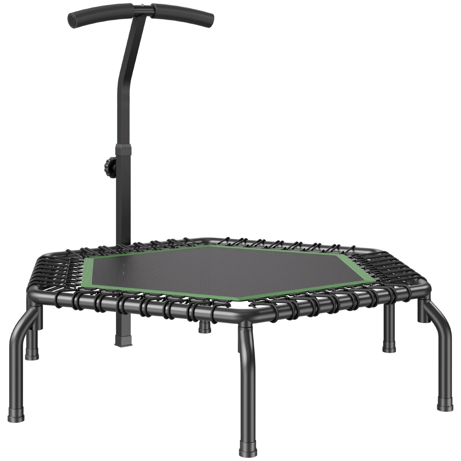 VEVOR Mini Fitness Trampoline for Adults, 54.5" Rebounder with Adjustable Handle, Quiet Bungee, 450 lb Capacity - DestGlow