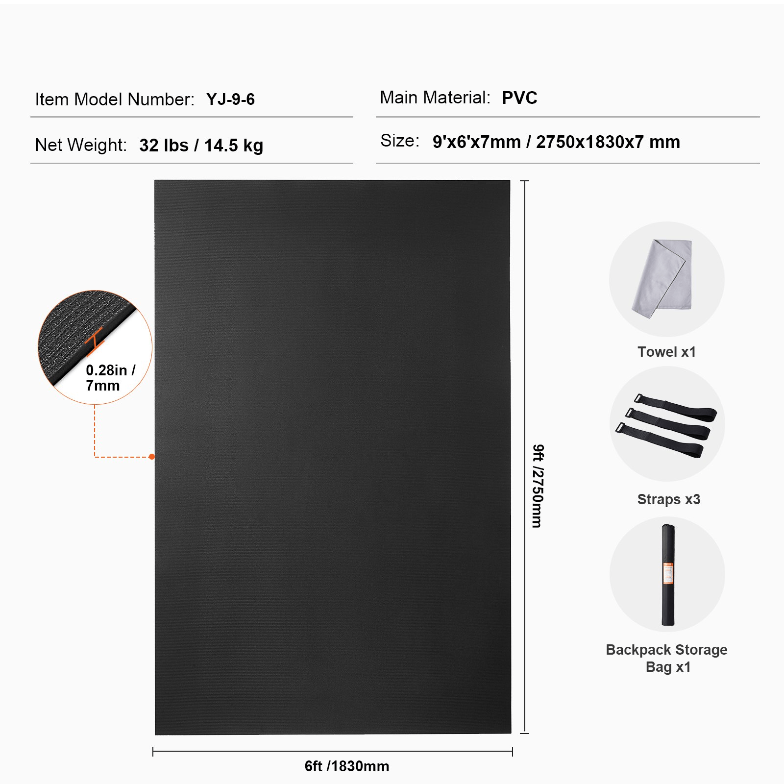 VEVOR Non-Slip High-Density Exercise Mat – Premium Comfort & Stability for Yoga & Fitness - DestGlow