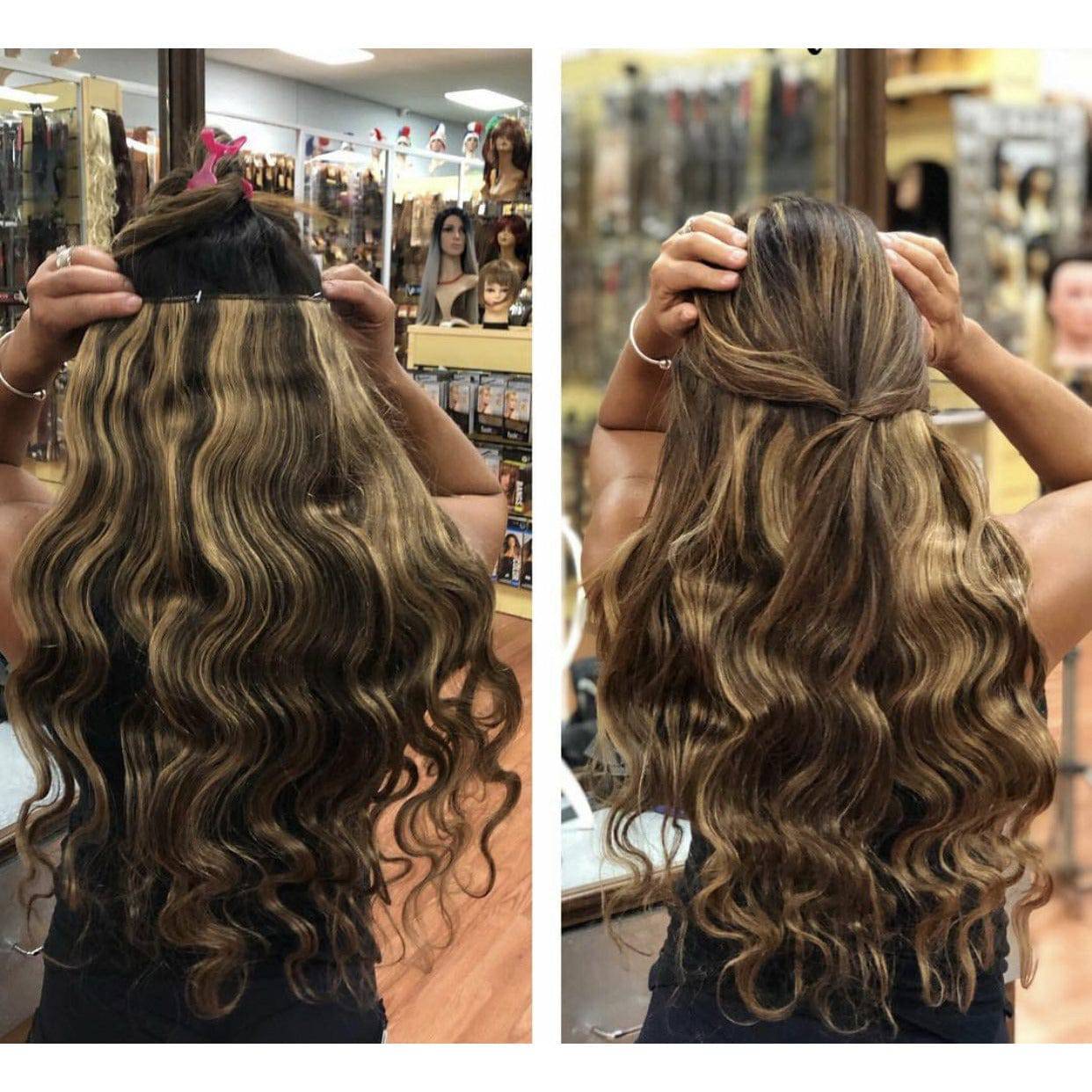VIP Extensions BandX Halo Body Wave 24" with Clip Hair Extension - Choose Color DestGlow