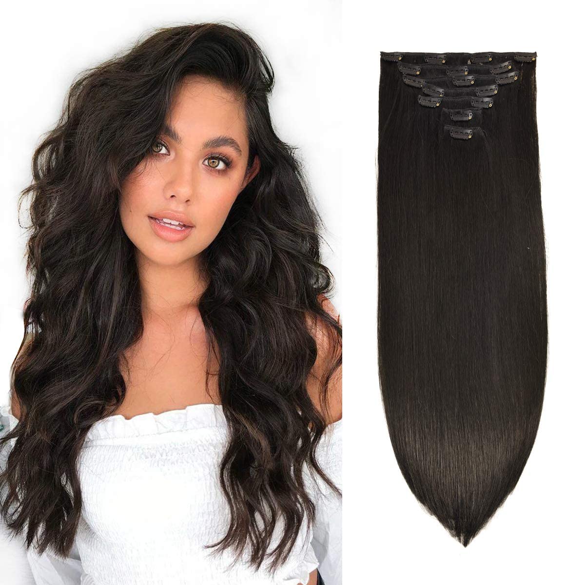 VIP Clip Extensions / Silky Straight 24" (170 g) - ClipeX System