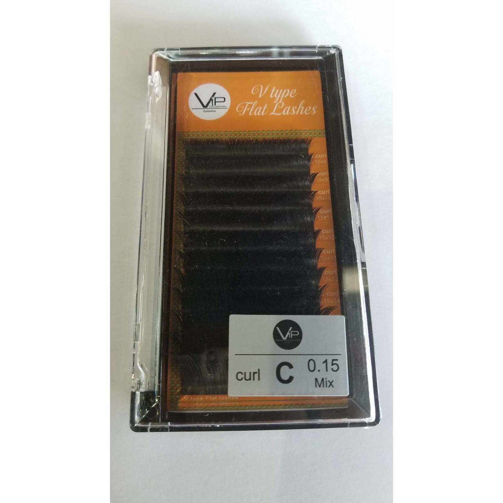 VIP V Type Flat Lashes, 12 Lines 0.15mm C Curl