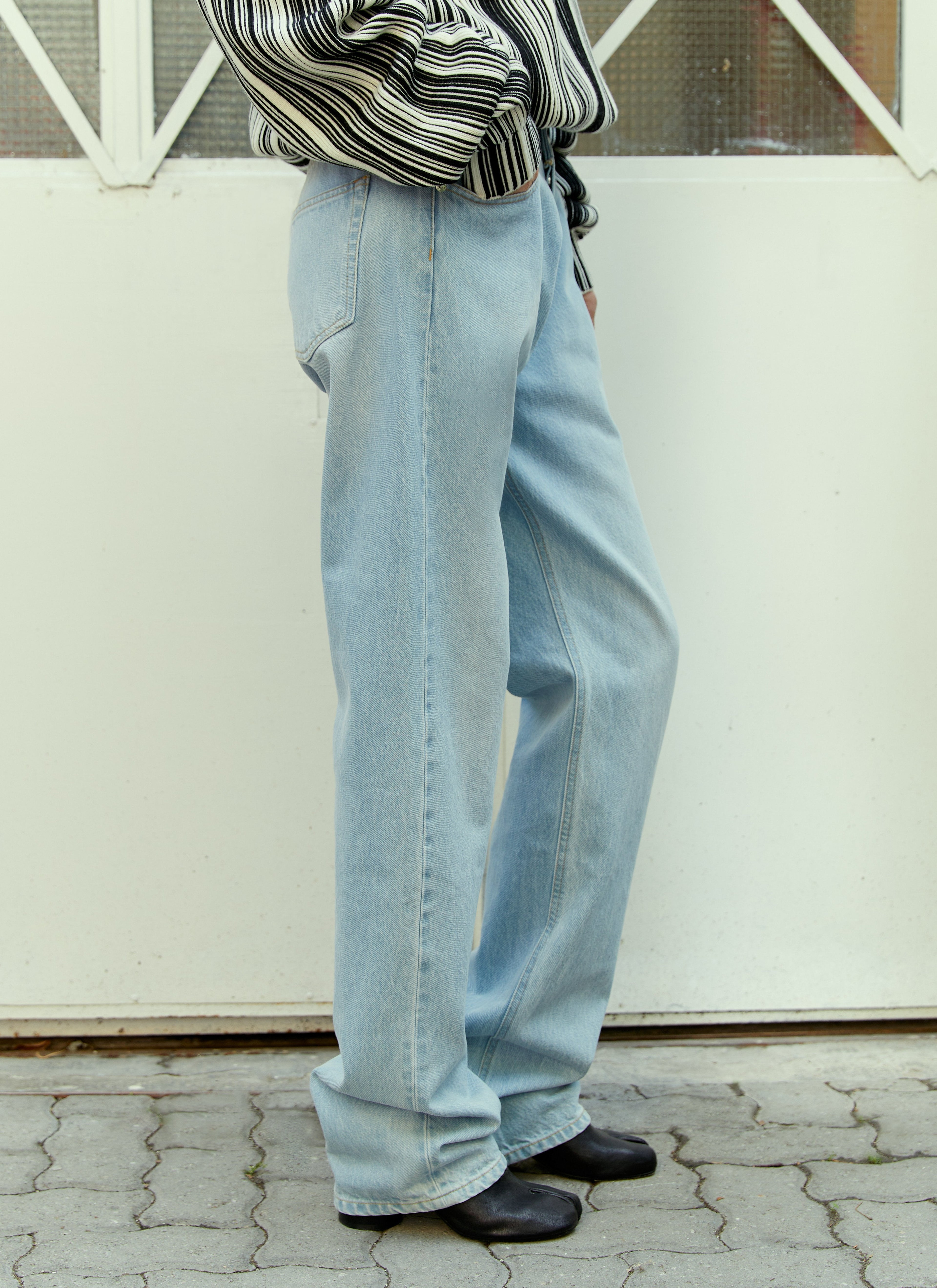 Vtmnts Women Double Waist Denim Jeans by Luosophy