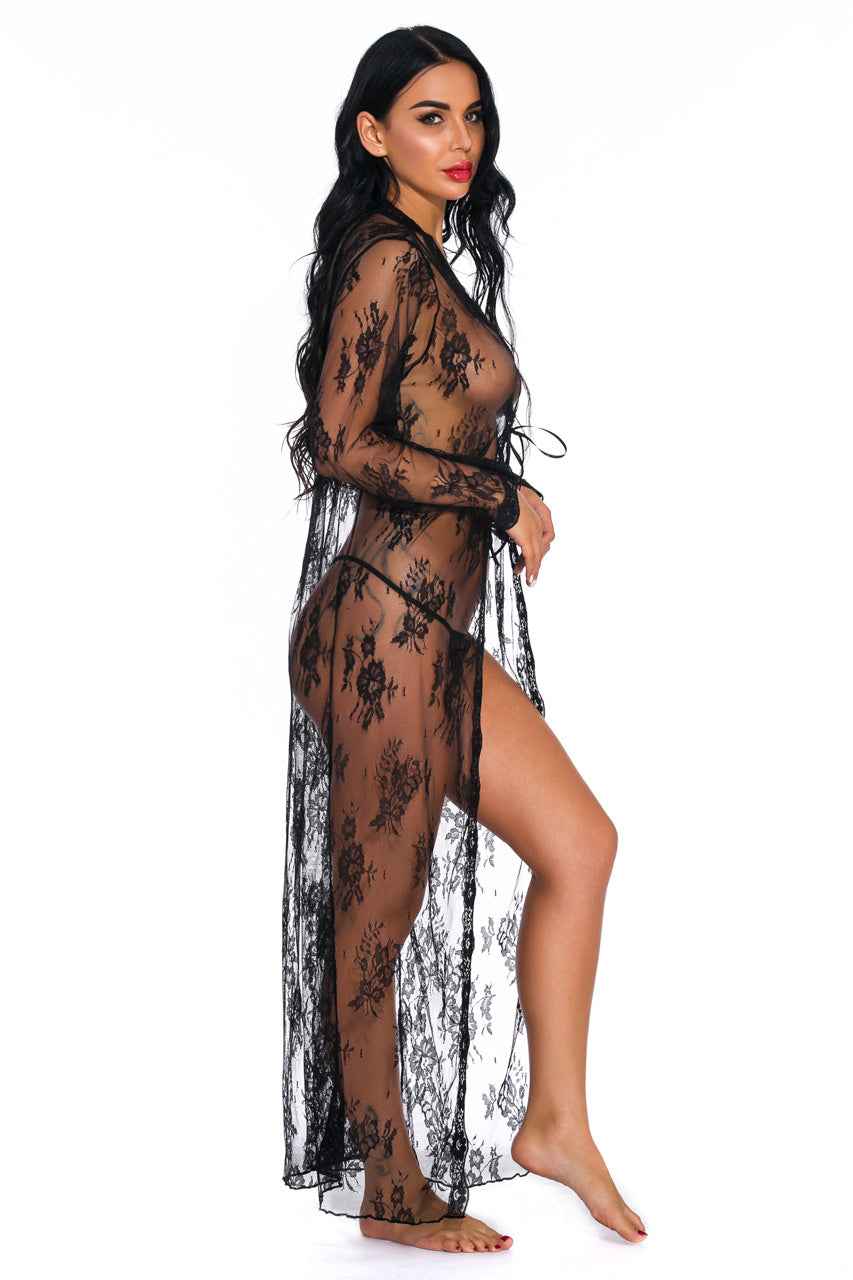 Long Lace Flyaway Robe