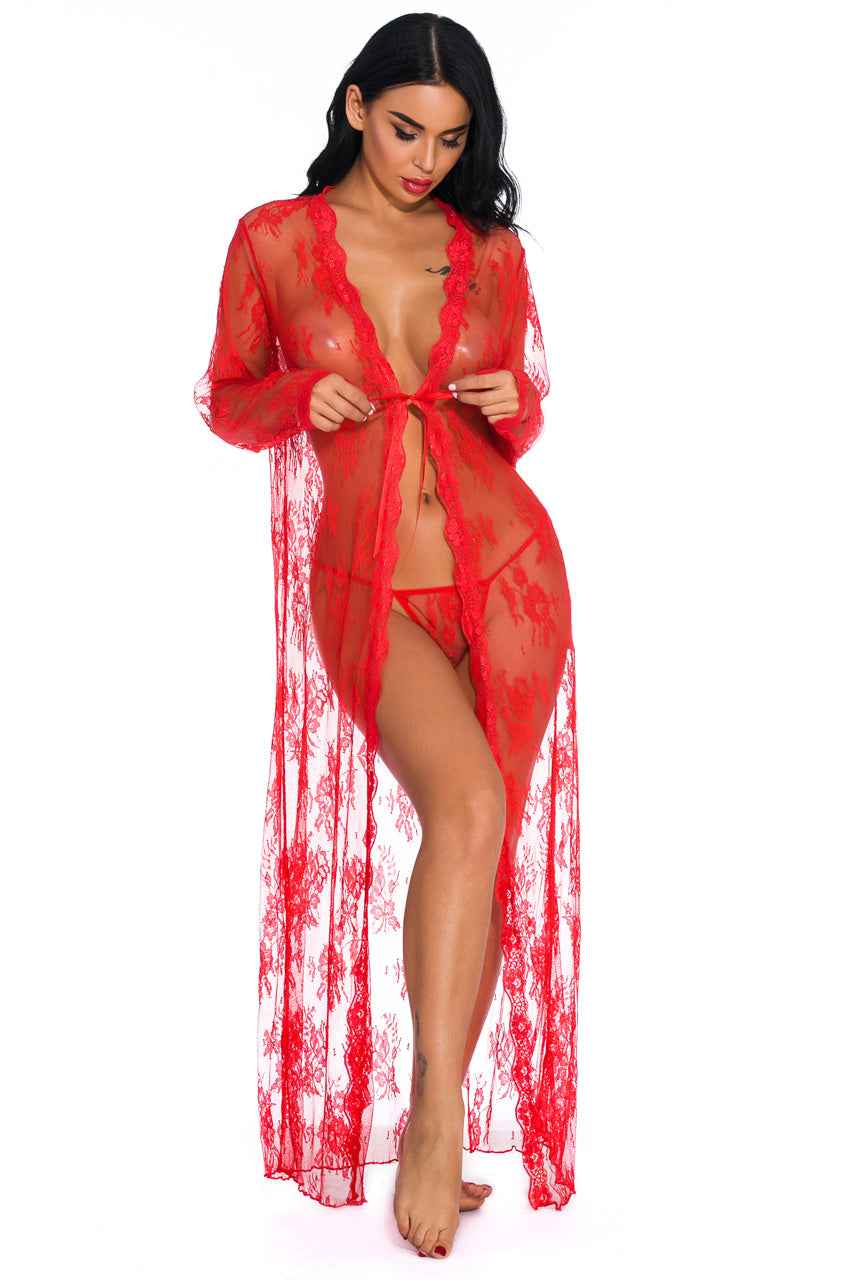 Long Lace Flyaway Robe