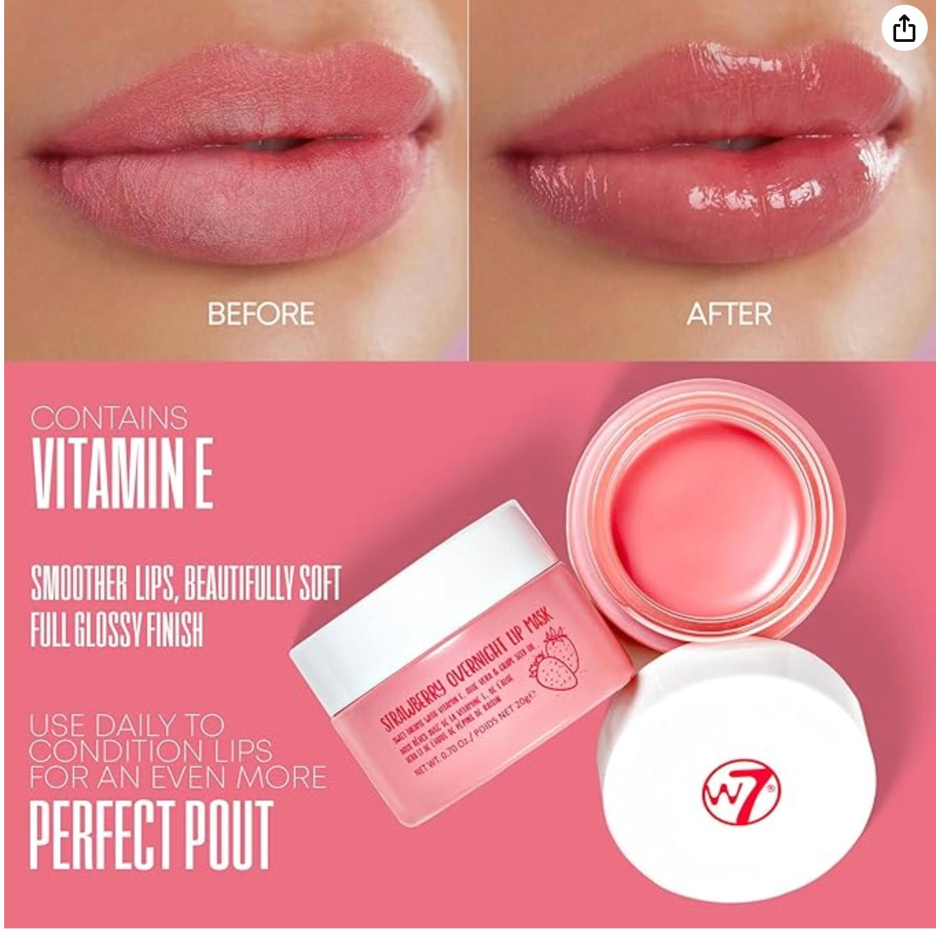 W7 Sweet Dreams Overnight Strawberry Lip Mask