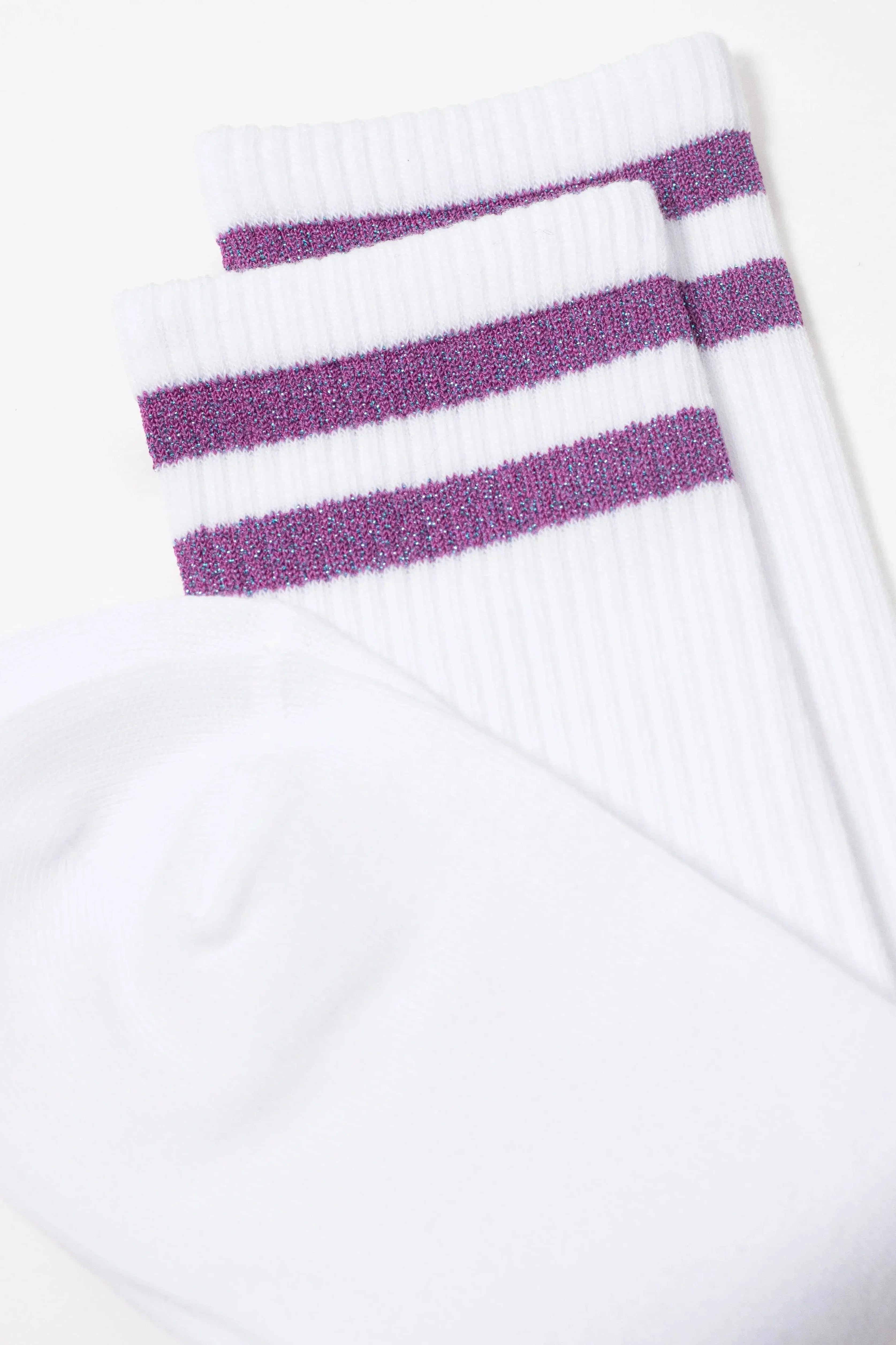 Conte Cotton Long Socks Active 157 - Lurex Stripes - DestGlow