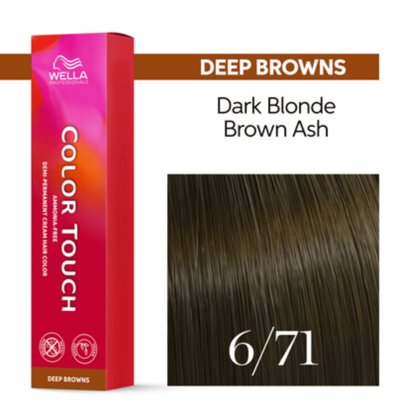 Wella Color Touch 6/71 Dark Blonde Brown Ash, 2 oz