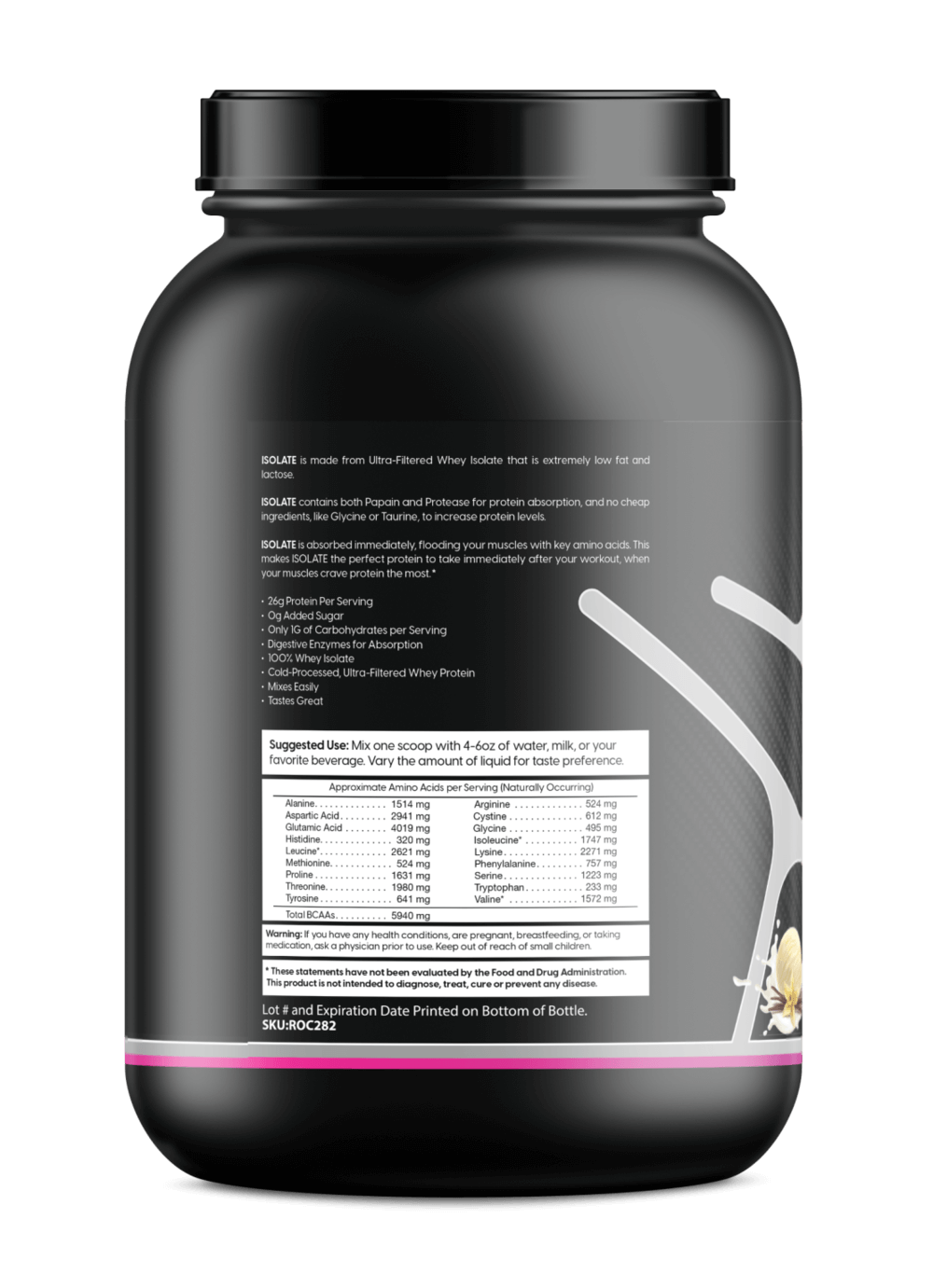 Whey Isolate Protein Vanilla 2LB | 26g Protein, Zero Sugar | ONE ZTRIKE by ZNETICS by Znetics