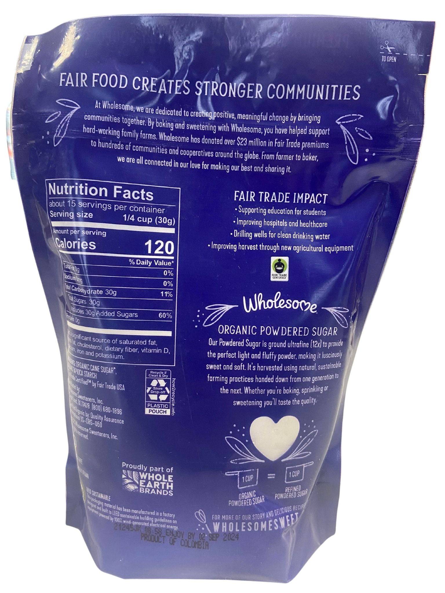 Sugar, Powdered Confectioners, Organic by Country Life Natural Foods