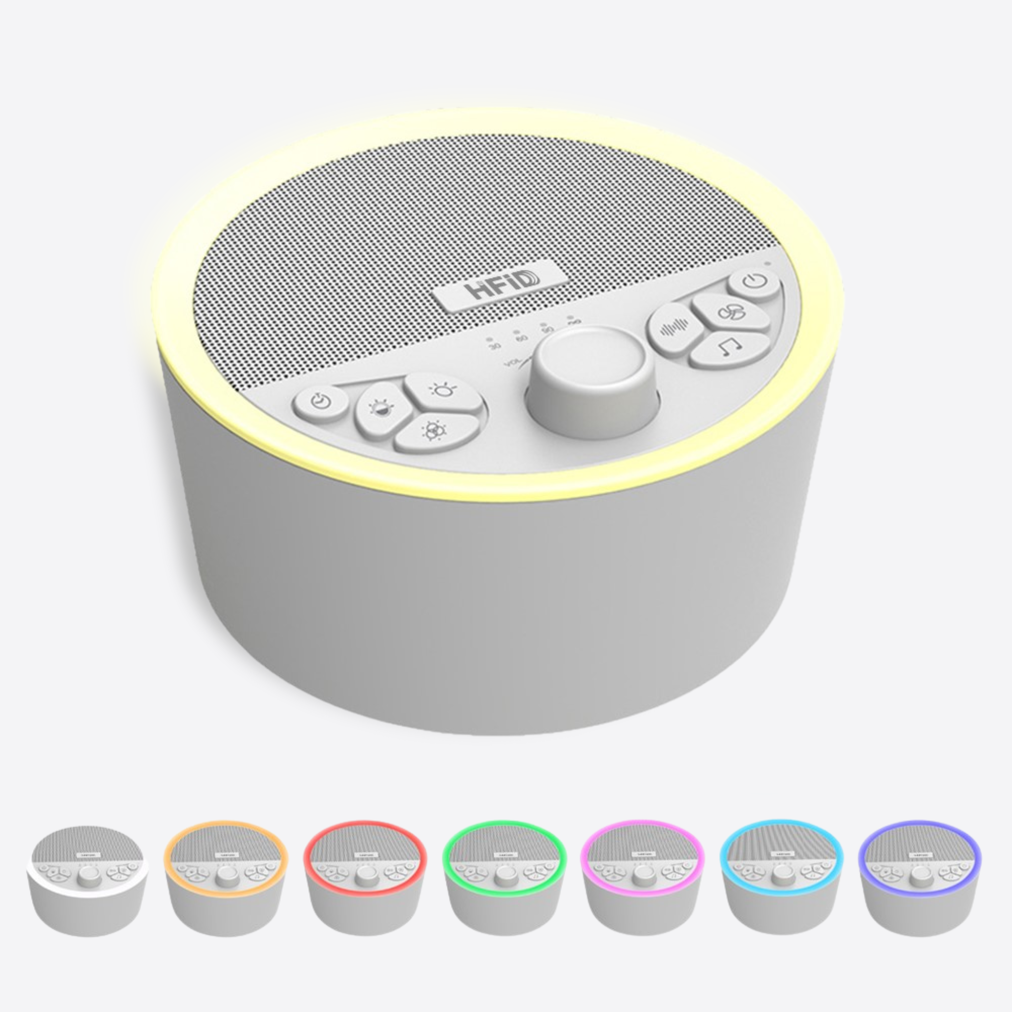 White Noise Sleep Machine with Lights - Portable & Rechargeable by Wizard Research