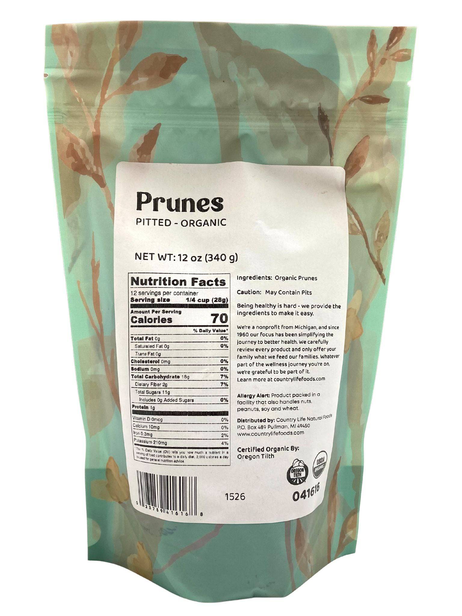 Prunes, Pitted, Organic by Country Life Natural Foods