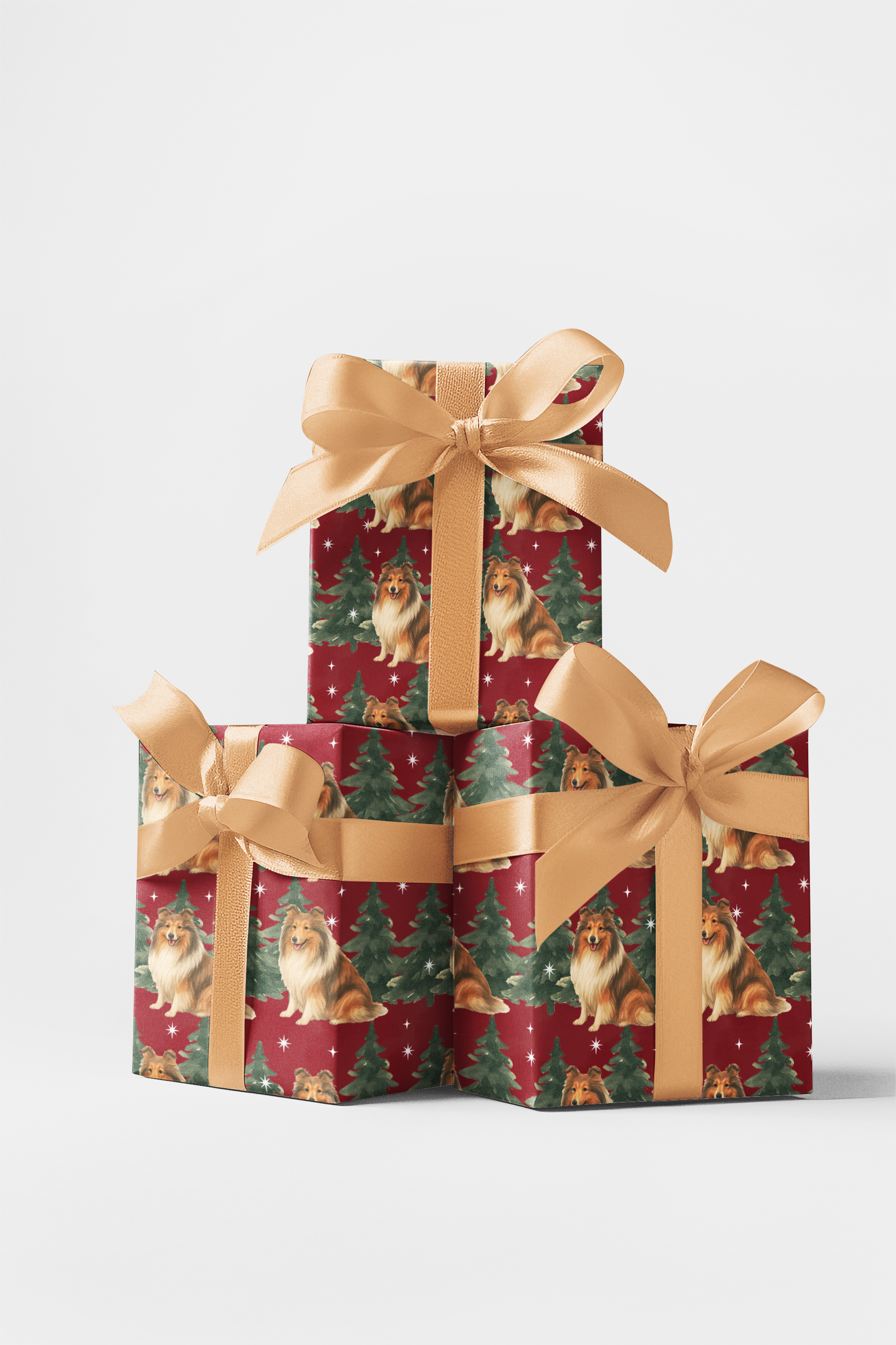 Collie in Winter Pines