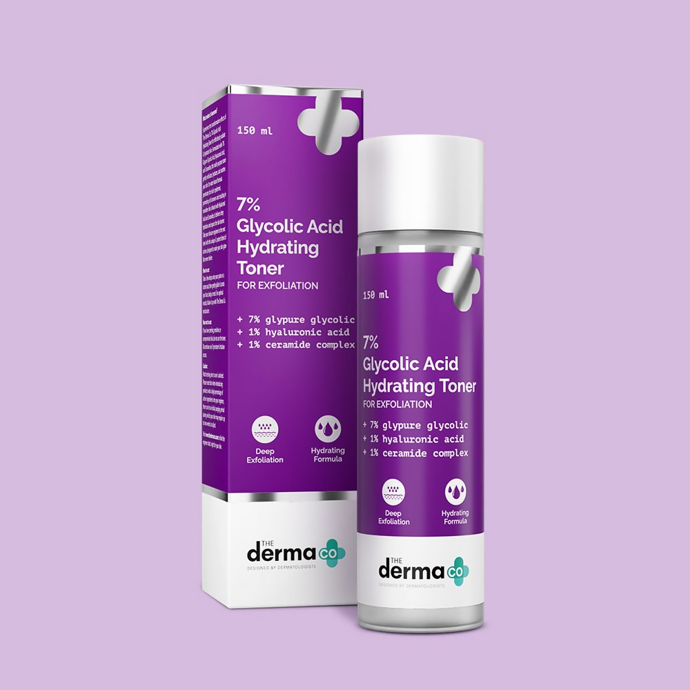 The Derma Co 7% Glycolic Acid Hydrating Toner With Glycolic Acid & Hyaluronic Acid For Gentle Exfoliation