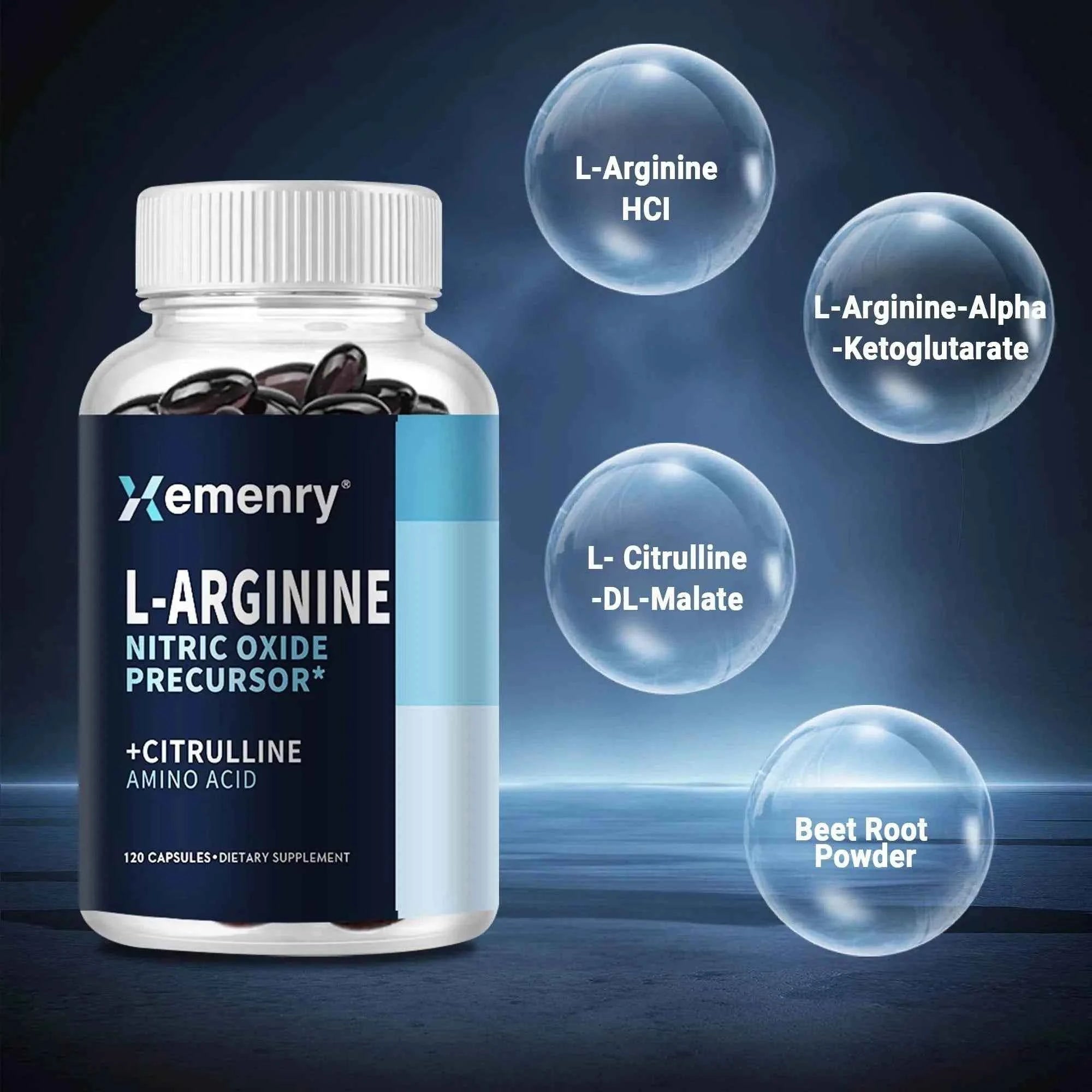 Roksy L-Arginine Nitric Oxide Supplement - 120 Capsules