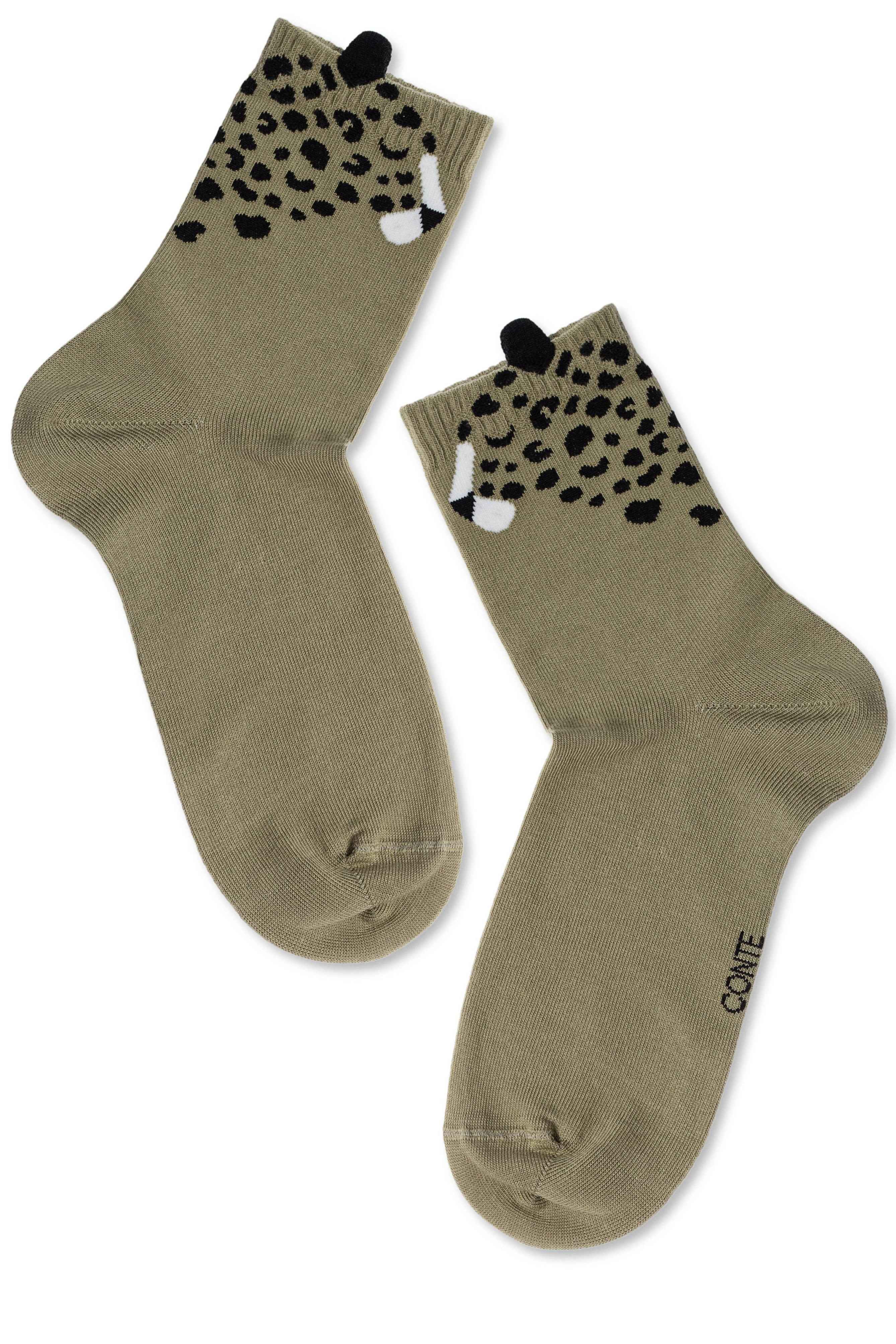 Cotton Socks Conte Classic 249 - Picot "Leopard"
