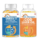 Dr. Morepen COD Liver Oil Softgels and Omega 3 Deep Sea Fish Oil Softgels Combo