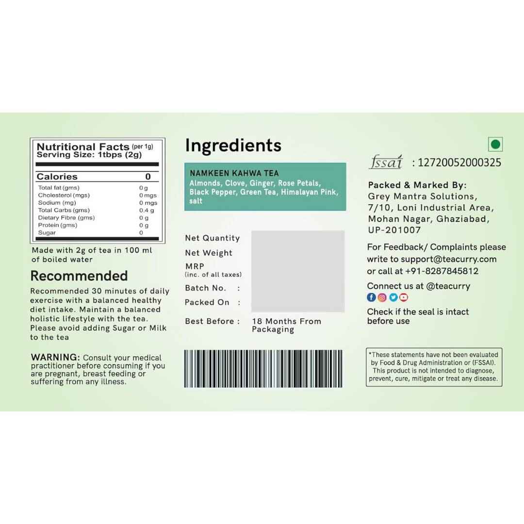 Teacurry Namkeen Kahwa Himalayan Pink Salt Tea Bags