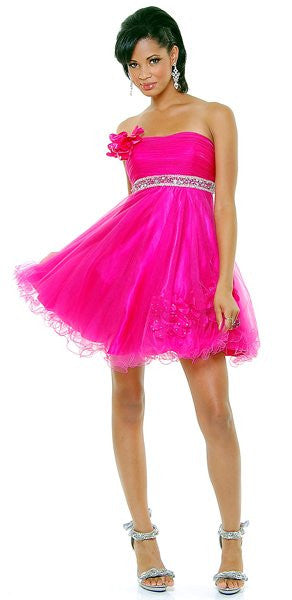 CLEARANCE - Cinderella Divine 4051 Short A-Line Dress Rhinestone Waist (Size 14) by DiscountDressShop